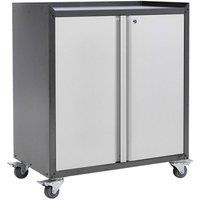 KORVIXA Mobile Metal Filing File Cabinet Storage Cupboard 2 in Grey | Size: 100 cm x 100 cm
