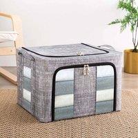KORVIXA 6PCS 66L Folding Storage Box Thick Fabric Steel Frame in Grey | Size: 900mm