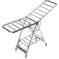 KORVIXA 3 Tier Clothes Shoes Dryer Airer Foldable Laundry Rack in Silver | Size: 900mm