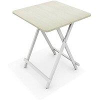 KORVIXA 60x60cm Small Dining Table Wooden Folding Coffee Table in White | Size: 100 cm x 100 cm