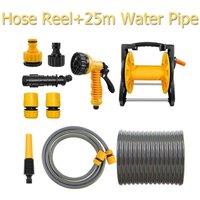 FLAVORA Compact Garden Hose Reel +25m water pipe in Yellow | Size: 1.25kg