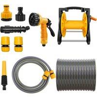 FLAVORA Compact Garden Hose Reel +30m water pipe in Yellow | Size: 1.25kg