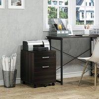 EONLION 2 Drawer Locking Office Filing Cabinet in Dark Brown | Size: 100 cm
