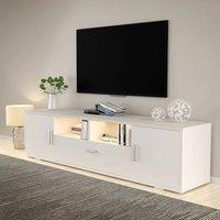 EONLION TV Stand 160cm High Gloss TV Unit Cabinet Sideboard in White | Size: 100 cm