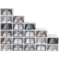 Kelvenix 20X Clear Plastic Shoe Storage Box in White