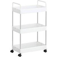 Kelvenix 3 Tier Storage Trolley Cart on Wheels in White | Size: 0.6m2