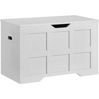 Kelvenix Small, White Wooden Storage Ottoman Bench Box | Size: 0.6m2
