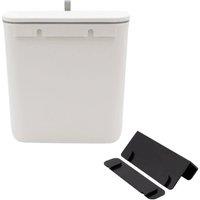 PAWNORA 7.6L Wall Mount Hanging Cupboard Bin Double Sided Lid in White