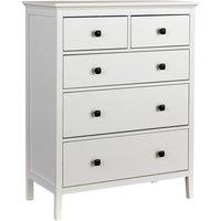 PAWNORA Bedroom Furniture Chest - 5 Drawer in White