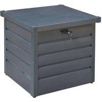 KORVIXA 200L Large Outdoor Garden Storage Box in Grey | Size: 100 cm x 100 cm