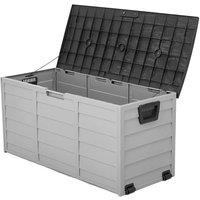 KORVIXA Outdoor Garden Plastic Storage Deck Box in Grey | Size: 100 cm x 100 cm