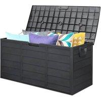 KORVIXA 290L Outdoor Plastic Storage Box in Black | Size: 100 cm