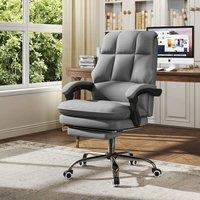 KORVIXA Ergonomic Office Chair with Retractable Footrest in Grey | Size: 100 cm x 100 cm