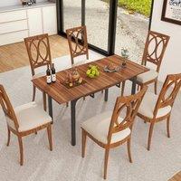 EONLION Extendable Dining Table Space Saving in Brown | Size: 100 cm