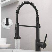 EONLION Monobloc Kitchen Sink Mixer Tap with Pull Out Hose in Black | Size: 1000mm 2000mm