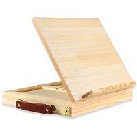 EONLION Wooden Table Easel Box with Storage in Brown | Size: 500mm