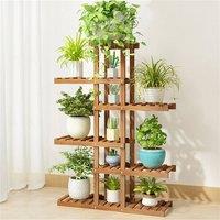 EONLION Wooden Plant Stand Indoor Outdoor Garden in Brown