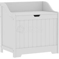 Kelvenix White Toy Box Chest Wooden Storage Blanket Lid | Size: 0.6m2