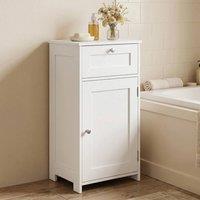 Kelvenix Floor Cabinet With Adjustable Shelf Bathroom Cabinet in White