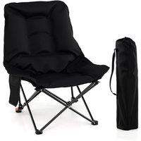 Kelvenix Heavy Duty Folding Lawn Chair in Black