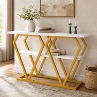 STILVORA Console Table with Storage in White