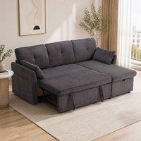 STILVORA Sectional Sofa Bed with Reversible Chaise & Storage in Grey