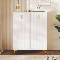 ModernLuxe Sideboard shoe cabinet with adjustable shelves, drawers in White