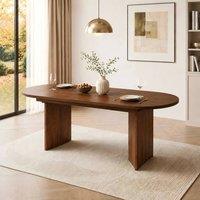 ModernLuxe Modern oval extendable dining table 120-160cm for 4-6 people in Walnut