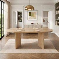 ModernLuxe Modern oval extendable dining table 120-160cm for 4-6 people in Natural