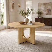 ModernLuxe Round wood dining table for 4-6 people for kitchen & dining room in Natural