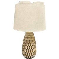 Minster 55cm Table Lamp - Oval Honeycomb/Mosaic Pattern Base - L33xW33xH55 cm in Cream
