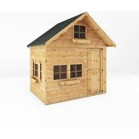 Mercia Double Storey Swiss Cottage Playhouse - L183.8 x W233.7 x H243.5 cm in Brown