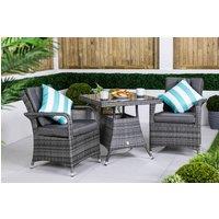 Thats Furniture Arizona Square Rattan Garden Bistro Table & Chairs Set 2 Seater in Grey
