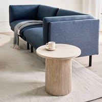Wyld and Coco Astra Living Round Beige Side Table 50 cm Diameter Wood Top Stone