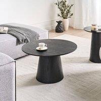 Wyld and Coco Round Black MDF Coffee Table 80 x 80 cm - Conical Base