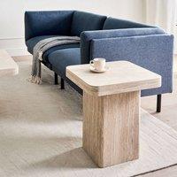 Wyld and Coco Side Table 50x50cm Beige Travertine-Style Veneer | Size: 50x50 cm