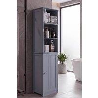 Home Discount Hayle 1 Door 2 Shelf Tall Cabinet Bathroom Furniture in Grey