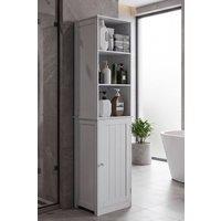 Home Discount Hayle 1 Door 2 Shelf Tall Cabinet Bathroom Furniture in White