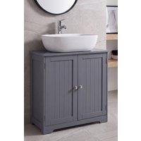 Home Discount Hayle 2 Door Under Sink Cabinet Bathroom Furniture in Grey