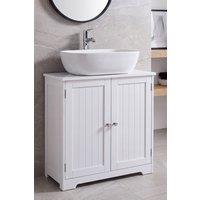 Home Discount Hayle 2 Door Under Sink Cabinet Bathroom Furniture in White