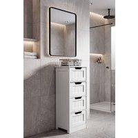 Home Discount Hayle 4 Drawer Freestanding Unit Bathroom Furniture in White