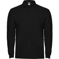 ROLY Men's Estrella Long-Sleeved Polo Shirt in Black | Size: XL