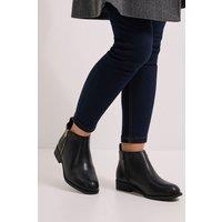 Dorothy Perkins Women's Wide Fit Maddy Side Zip Flat Ankle Boots in Black | Size: 7