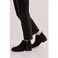 Dorothy Perkins Women's Maddy Side Zip Flat Ankle Boots in Natural Black | Size: 7