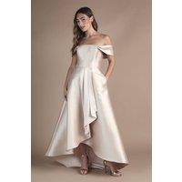 Coast Women's Bardot Twill Waterfall Bridesmaid Dress in Champagne | Size: 18