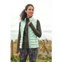 WoolOvers Women's Glen Puffer Gilet in Green | Size: 12