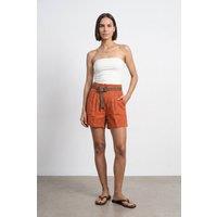 Dilvin Women's Linen Shorts in Terracotta | Size: Medium