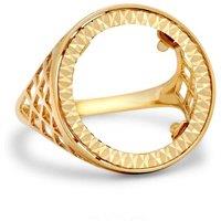 Jewelco London Men's Solid 9ct Gold Basket Half Sovereign Coin Mount Ring | Size: Y