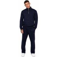 Enzo Men's Half Zip Sweatshirt Tracksuit Set in Navy | Size: Small