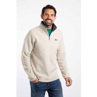 Weird Fish Men's Newark 1/4 Zip Grid Fleece in Ecru | Size: 3XL